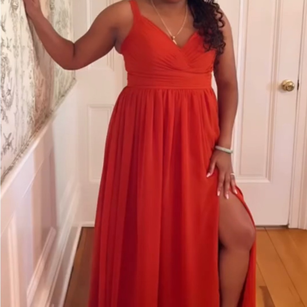 Azazie Chanel
Paprika A-Line Pleated Chiffon Dress - Picture 3 of 5